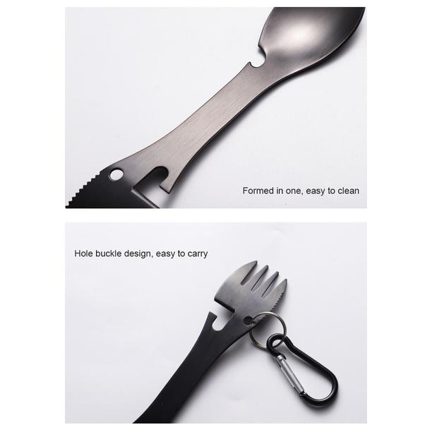 5-in-1 Multifunctional Stainless Steel Fork Knife Spoon Bottle Opener Sports & Outdoors - DailySale