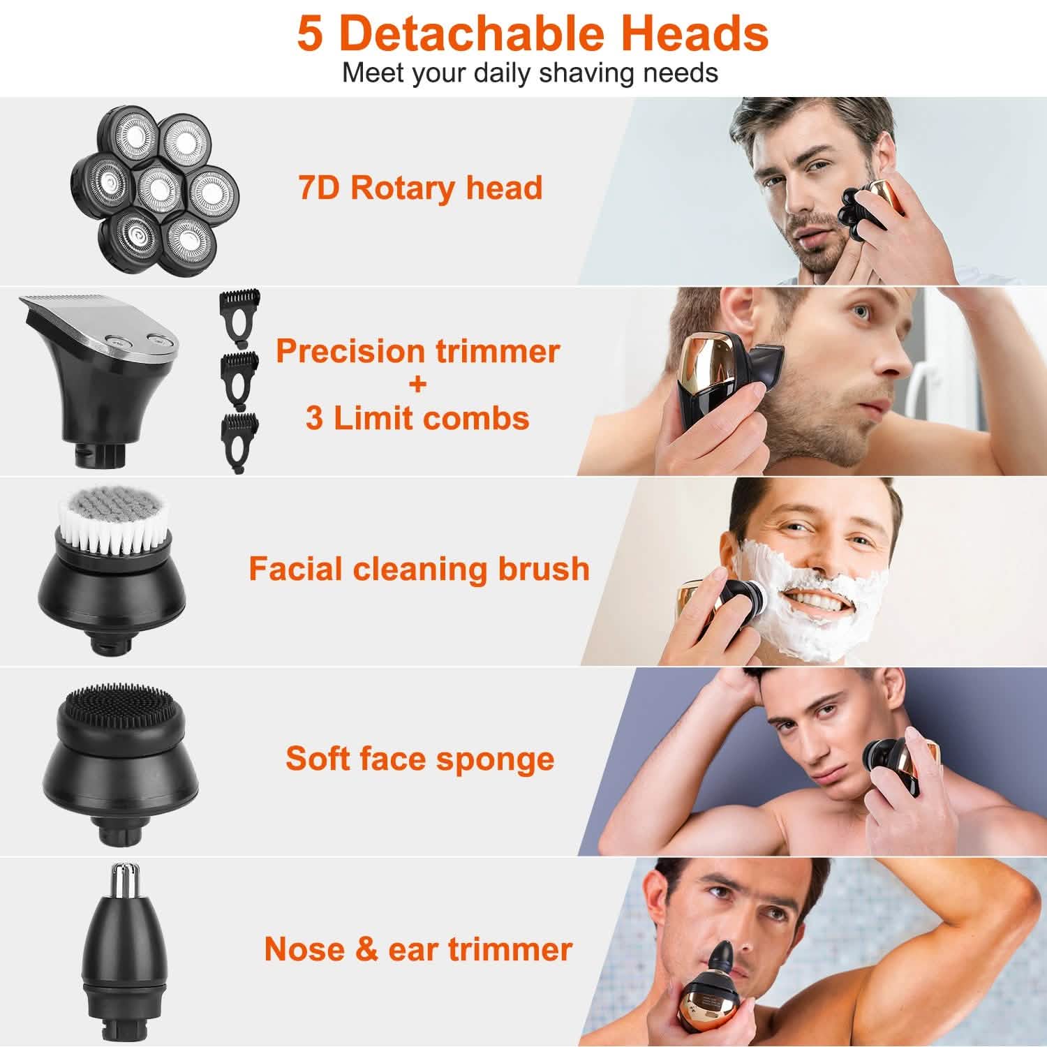 5-in-1 Rechargeable Cordless Trimmer Shaver Kit Men's Grooming - DailySale