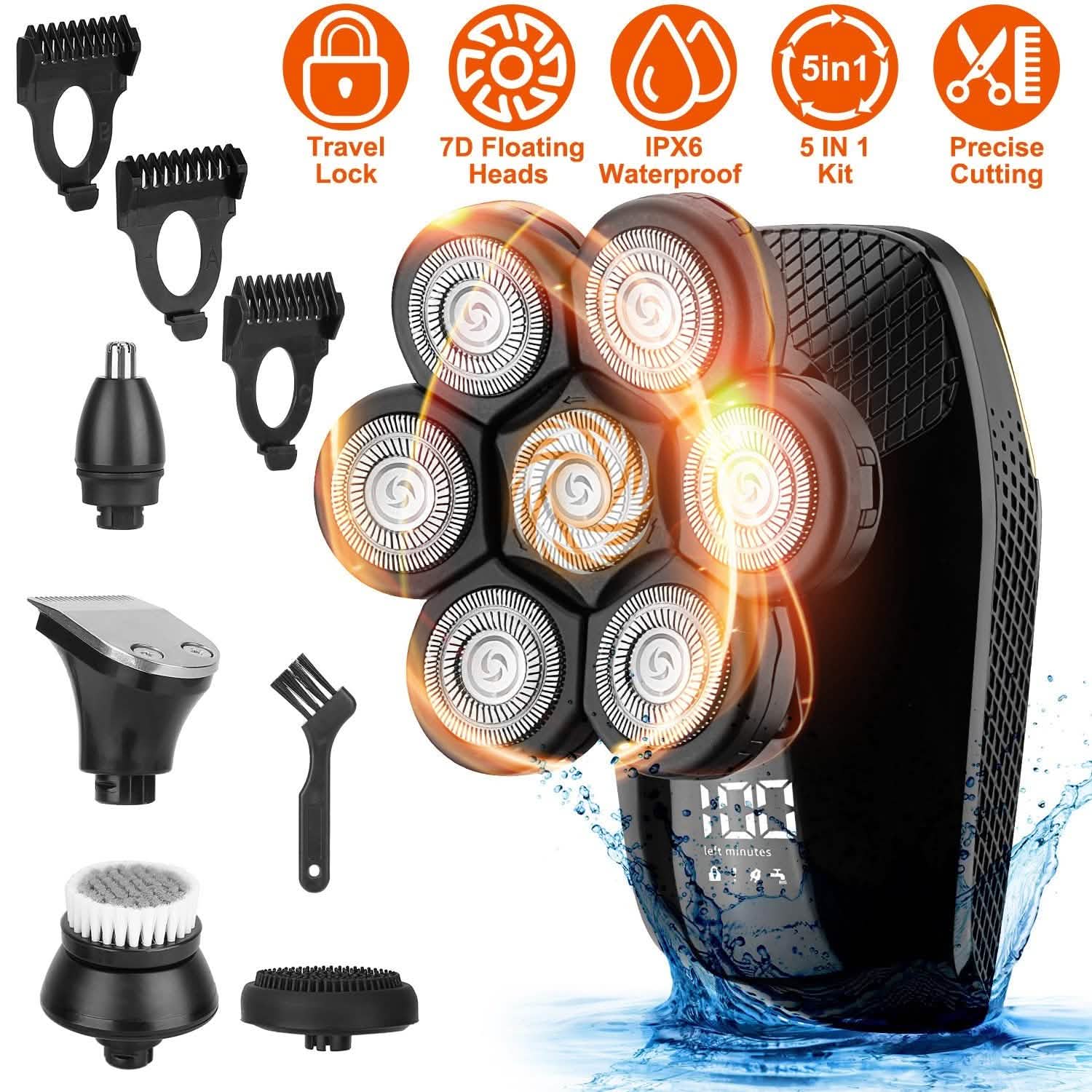 5-in-1 Rechargeable Cordless Trimmer Shaver Kit Men's Grooming - DailySale
