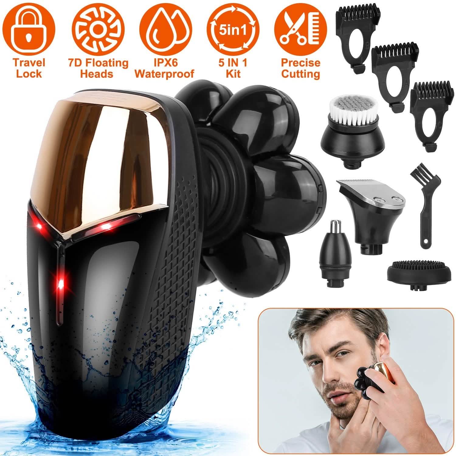 5-in-1 Rechargeable Cordless Trimmer Shaver Kit Men's Grooming - DailySale