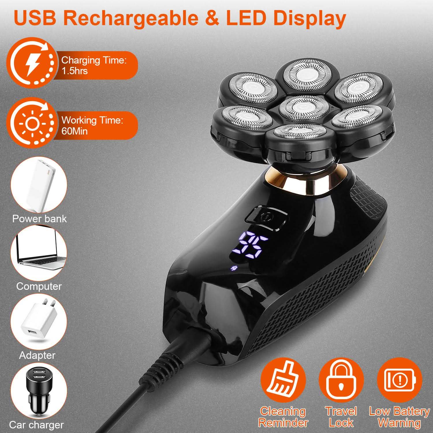 5-in-1 Rechargeable Cordless Trimmer Shaver Kit Men's Grooming - DailySale