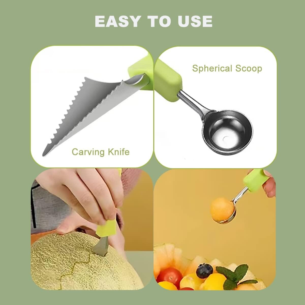 5-in-1 Stainless Steel Fruit Carving Tools Kitchen Tools & Gadgets - DailySale