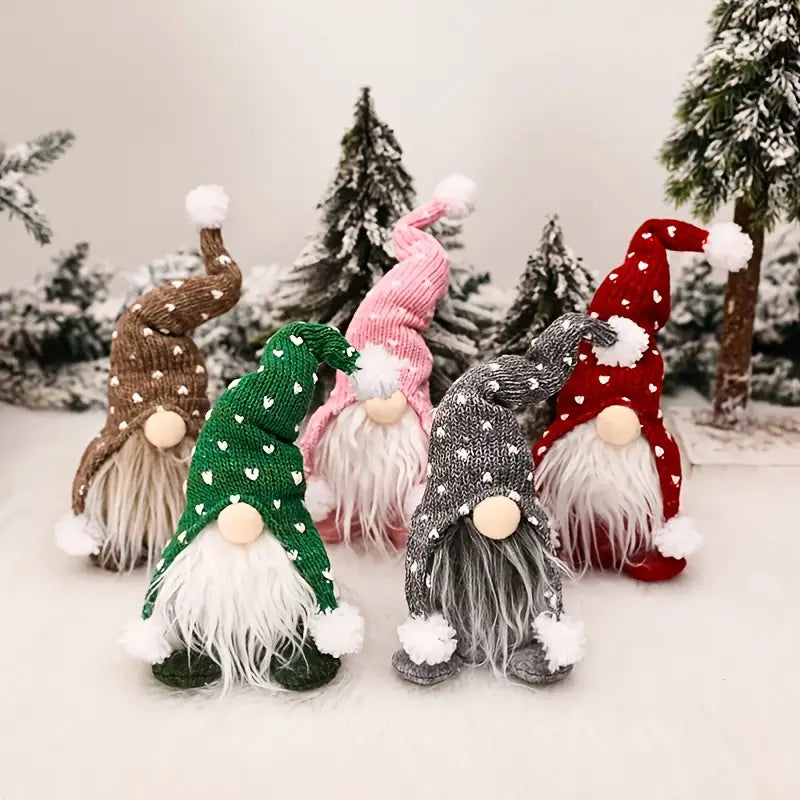 5-Pack: Christmas Gnome Plush Doll Holiday Decor & Apparel - DailySale