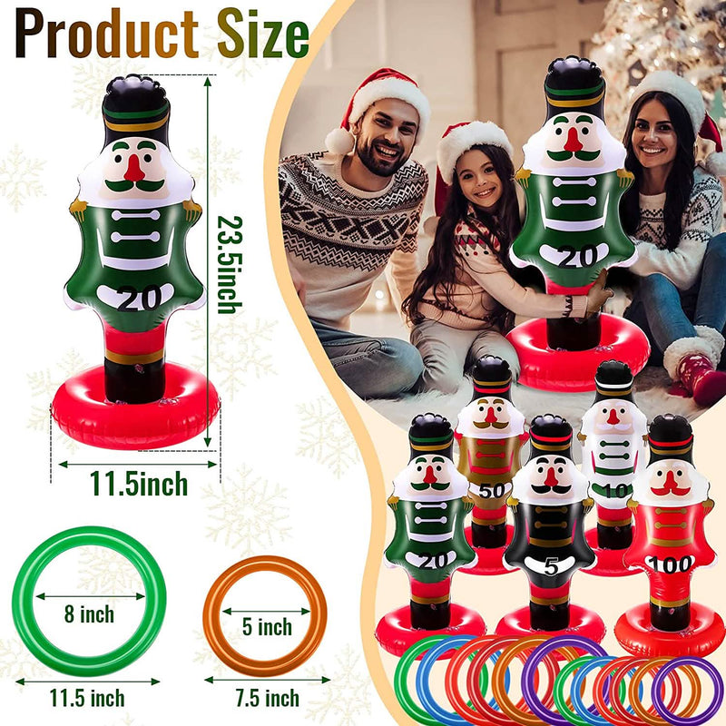 5-Pack: Christmas Nutcrackers Ring Toss Christmas Party Games Toys Holiday Decor & Apparel - DailySale