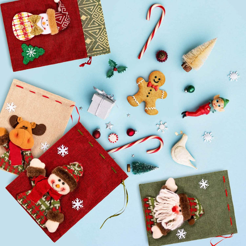 5-Pack: Drawstring Christmas Bags Holiday Decor & Apparel - DailySale