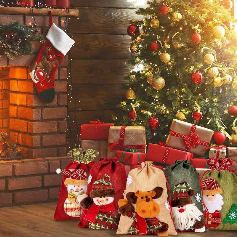 5-Pack: Drawstring Christmas Bags Holiday Decor & Apparel - DailySale