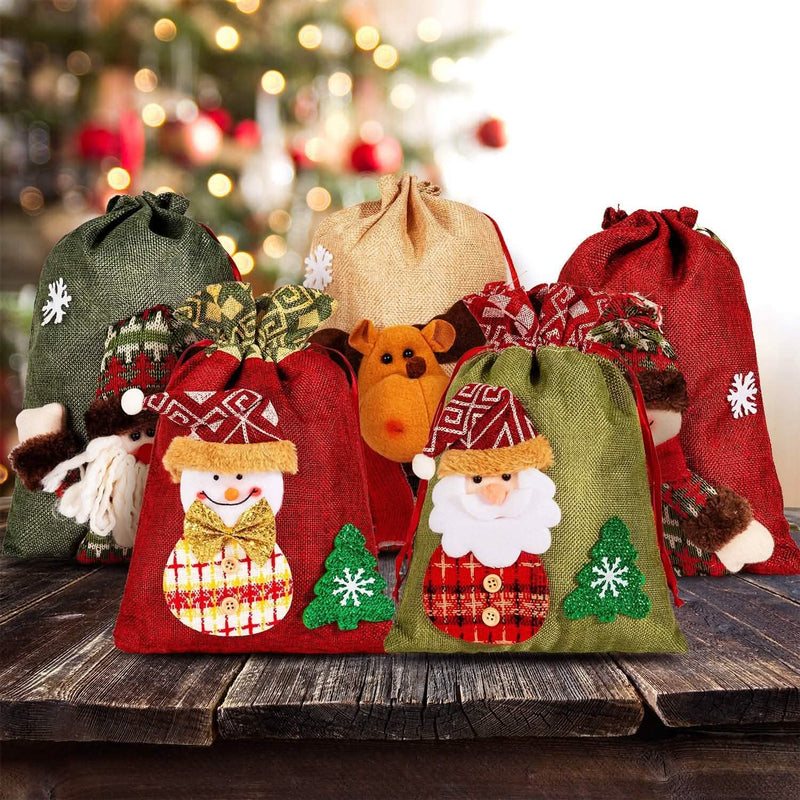 5-Pack: Drawstring Christmas Bags Holiday Decor & Apparel - DailySale