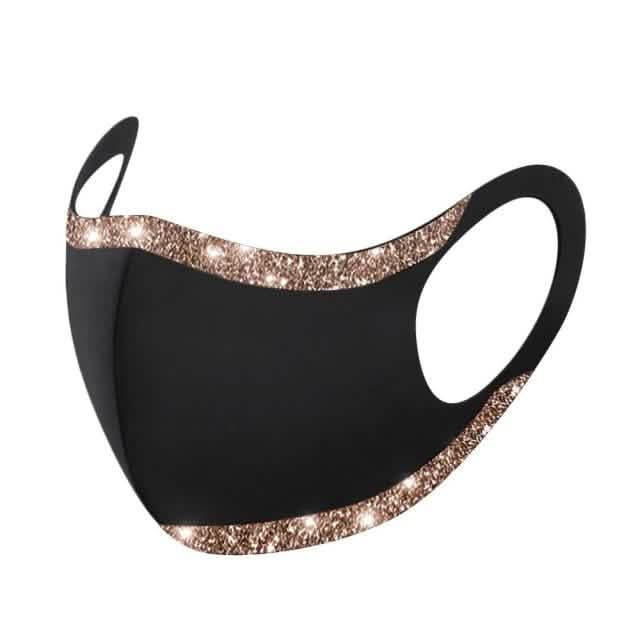 5-Pack: Fashion Bling Sequined Masks Face Masks & PPE Black - DailySale