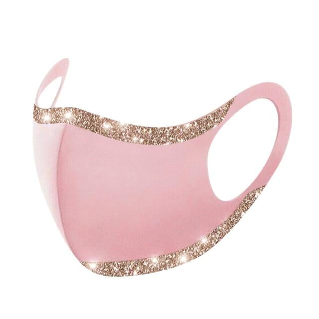 5-Pack: Fashion Bling Sequined Masks Face Masks & PPE Pink - DailySale