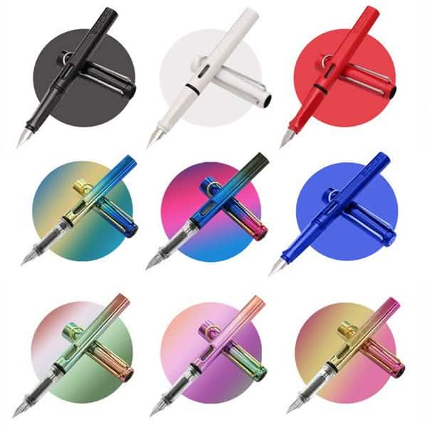 Fashion Color Student Office Fountain Ink Pens displayed in assorted colors