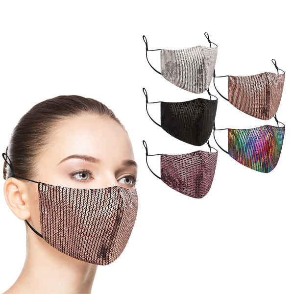 5-Pack: Fashionable Cotton Face Masks with Adjustable Ear Loops Face Masks & PPE - DailySale