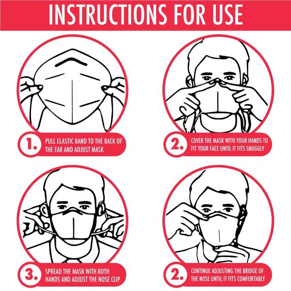 5-Pack: KN95 Protective Breathable Outdoor Face Mask with Nose Clip Face Masks & PPE - DailySale