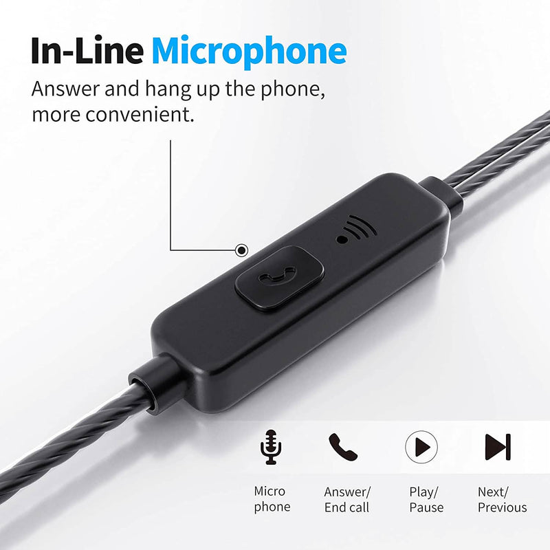 5-Pack: Microphone Wired Earbuds Isolating In-Ear Headphones Headphones - DailySale