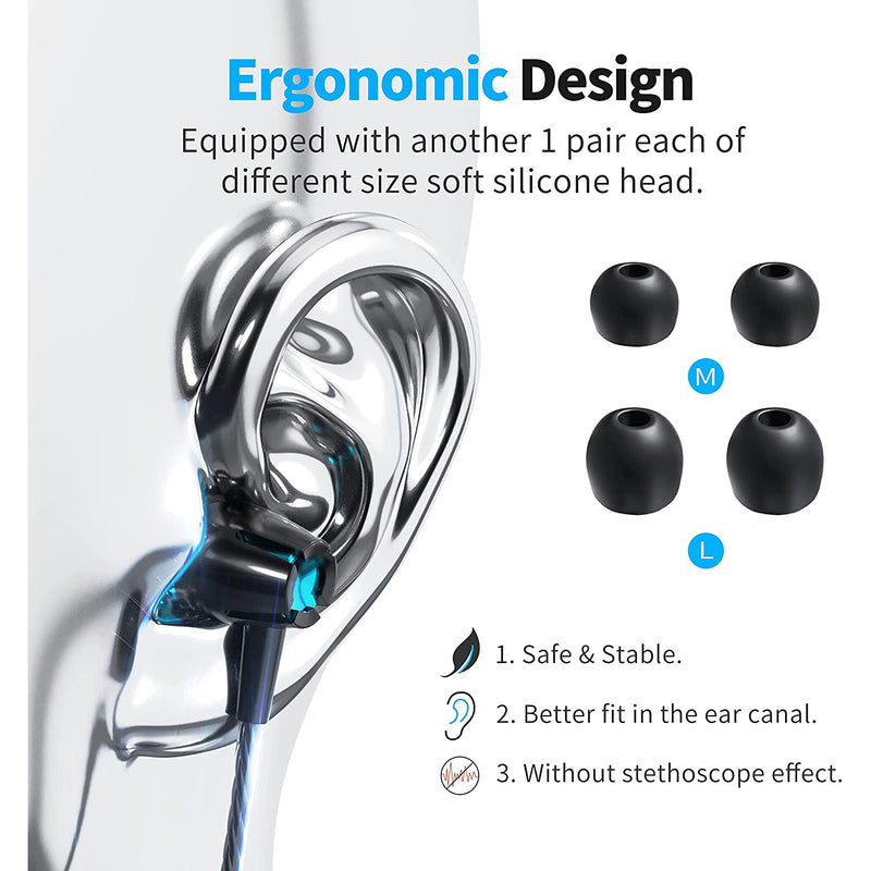 5-Pack: Microphone Wired Earbuds Isolating In-Ear Headphones Headphones - DailySale