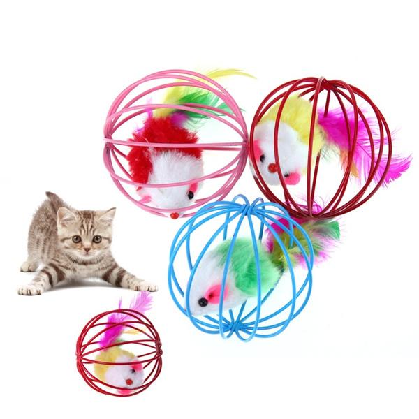5-Pack: Pet Cat Kitten Playing Mouse Ball Cage Pet Supplies - DailySale