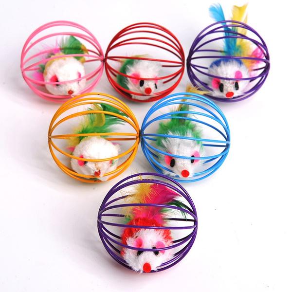 5-Pack: Pet Cat Kitten Playing Mouse Ball Cage Pet Supplies - DailySale