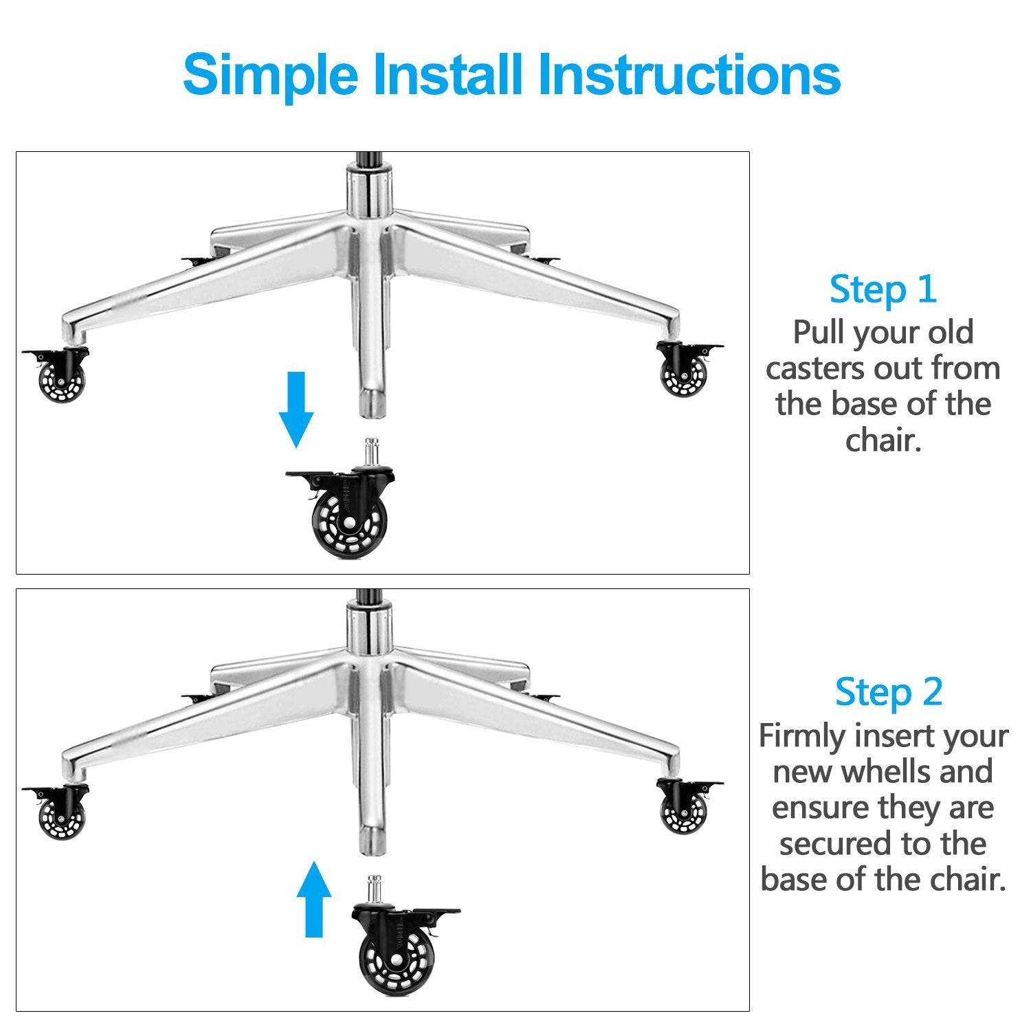 5-Pack: Replacement Office Chair Casters Everything Else - DailySale