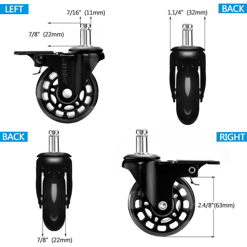 5-Pack: Replacement Office Chair Casters Everything Else - DailySale