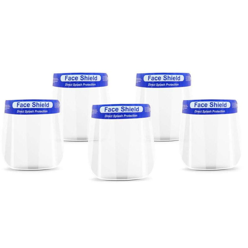 5-Pack: Reusable Waterproof Transparent Face Shield Wellness & Fitness - DailySale
