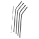 5-Pack: Stainless Steel Bend Or Straight Drinking Straws