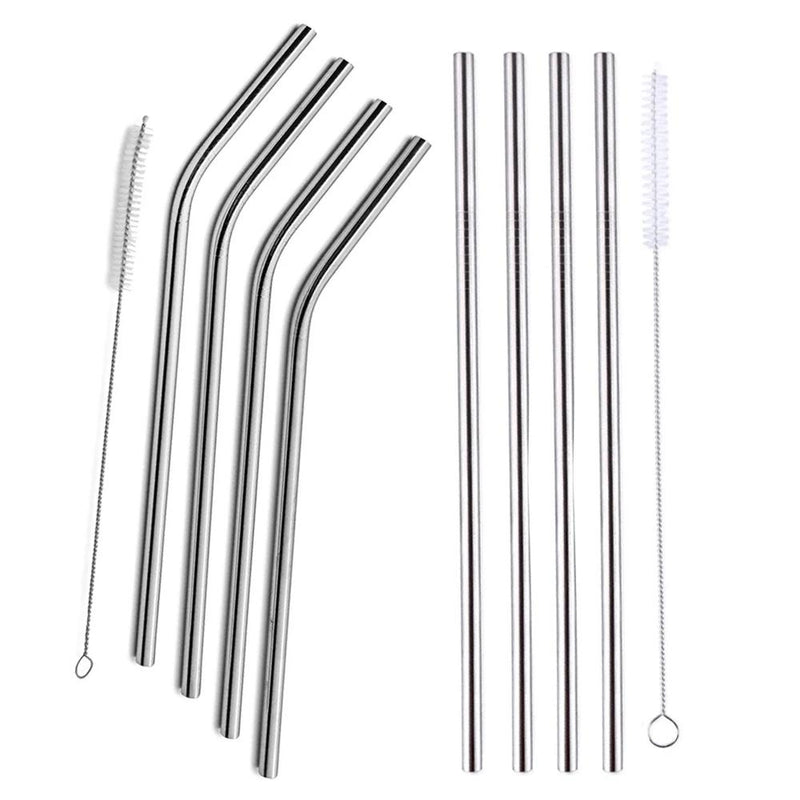 5-Pack: Stainless Steel Bend Or Straight Drinking Straws Kitchen & Dining - DailySale