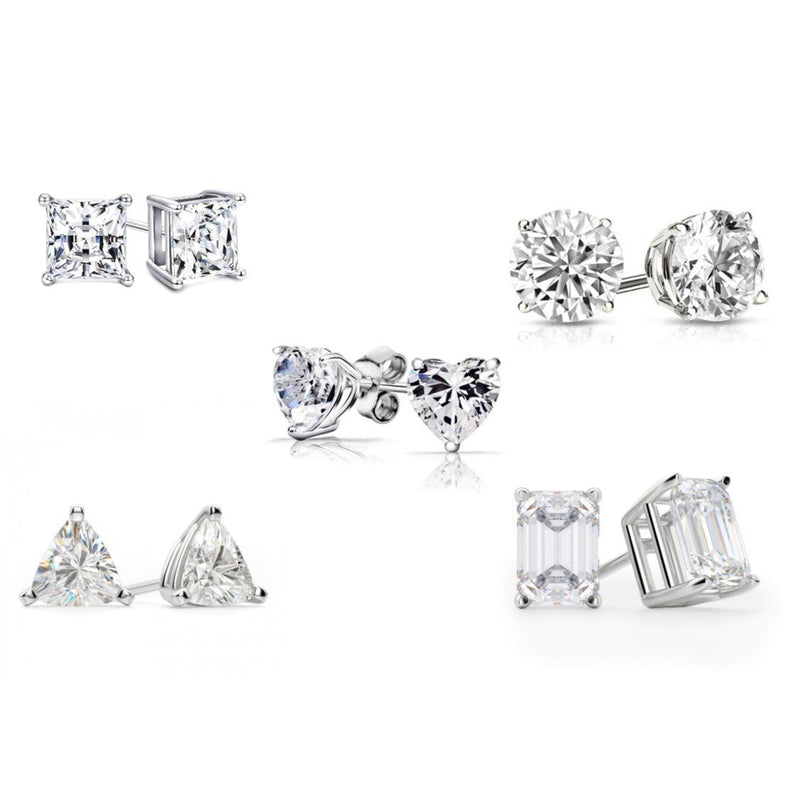 5-Pack: Swarovski Crystal Sterling Silver Stud Earrings For Women Earrings - DailySale