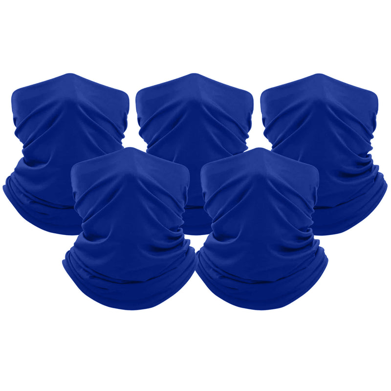 5-Pack: Unisex Moisture Wicking Gaiter Face Neck Scarf Bandanna Face Masks & PPE Blue - DailySale