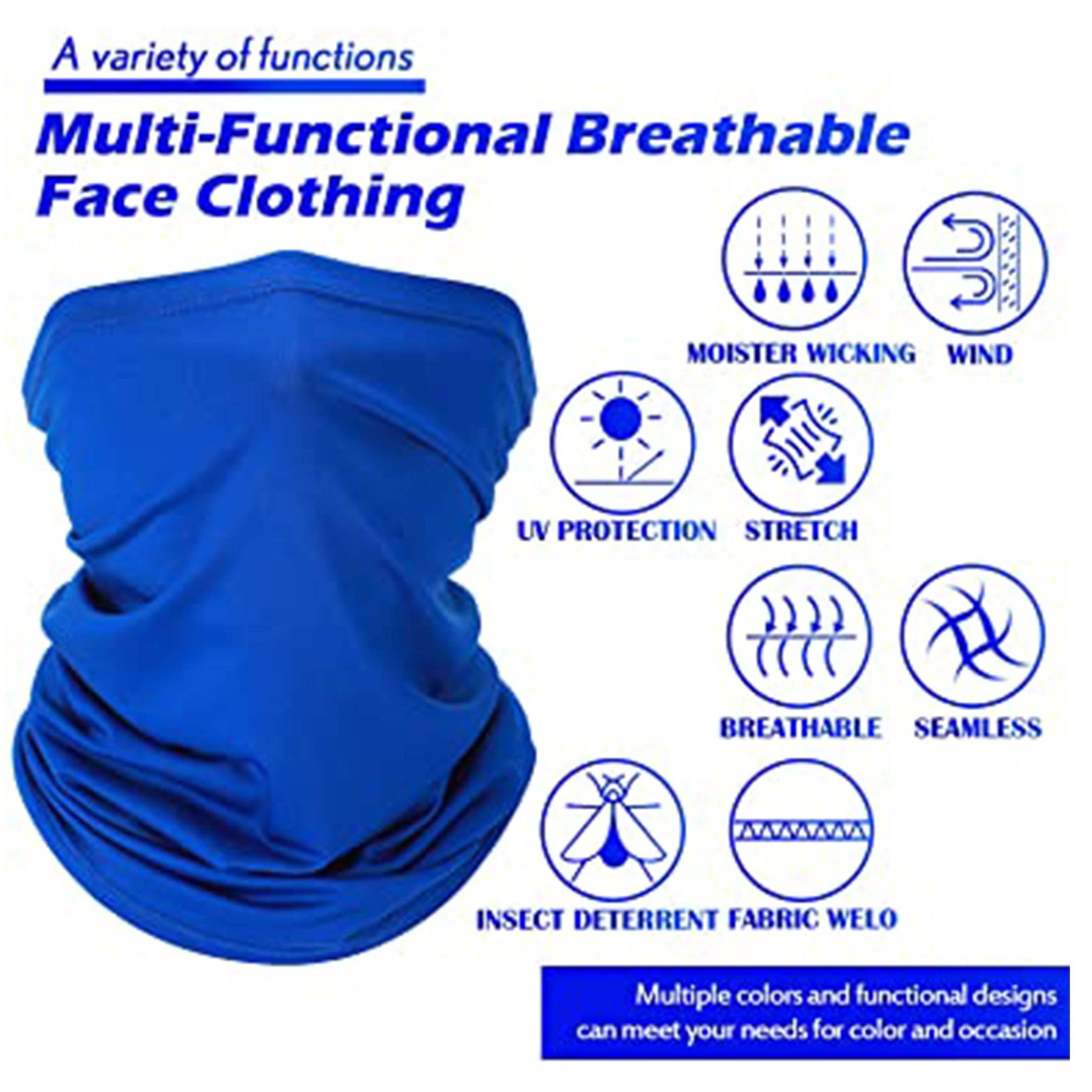 5-Pack: Unisex Moisture Wicking Gaiter Face Neck Scarf Bandanna Face Masks & PPE - DailySale