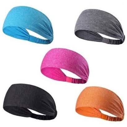 5-Pack: Unisex Sports Fitness Headband and Sweatband Wellness & Fitness - DailySale
