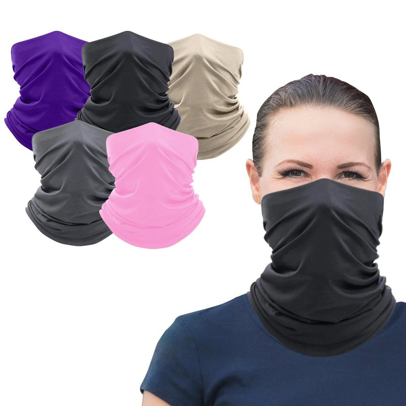5-Pack: Washable And Reusable Face Mask Bandana and Neck Gaiter Face Masks & PPE - DailySale