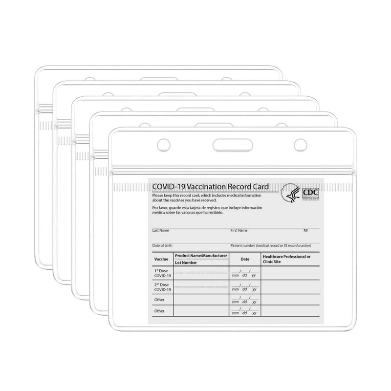 5-Pack: Waterproof Clear Sleeve CDC Vaccination Card Immunization Record Holder Everything Else - DailySale