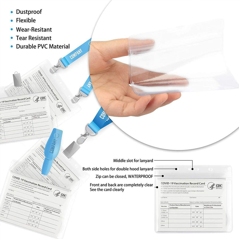 5-Pack: Waterproof Clear Sleeve CDC Vaccination Card Immunization Record Holder Everything Else - DailySale