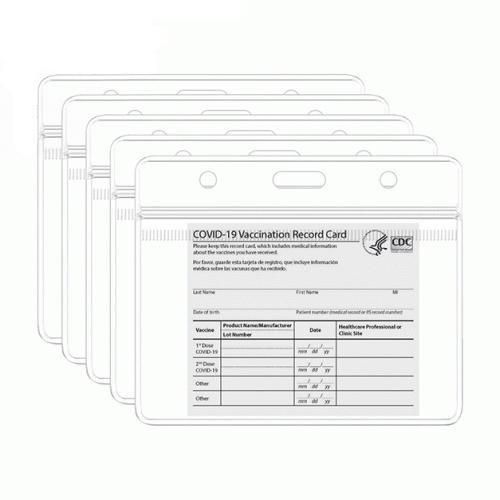 5-Pack: Waterproof Clear Sleeve CDC Vaccination Card Immunization Record Holder Face Masks & PPE - DailySale