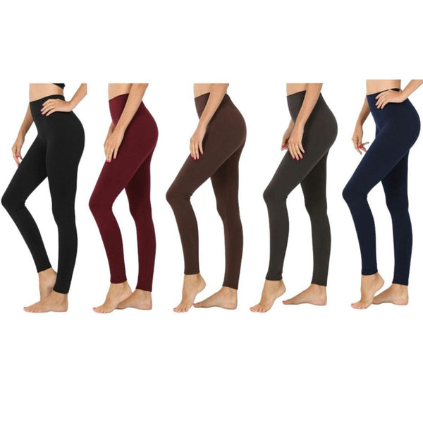 5-Pack: Women's Assorted Premium Fleece-Lined Leggings Women's Bottoms - DailySale