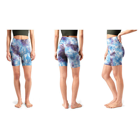 5-Pack: Women's High Waisted Tie Dye Athletic Biker Shorts Women's Bottoms - DailySale