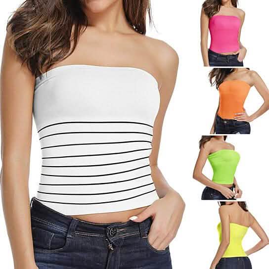 5-Pack: Women's Seamless Long Length Bandeau Bra Tops Tube Tops Women's Clothing - DailySale