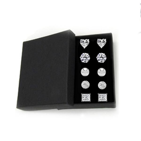 5-Pair Set: Sterling Silver Crystal Stud Set Made with Swarovski Elements Earrings - DailySale