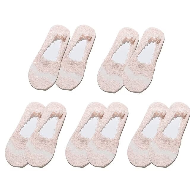 5-Pair: Women's No Show Socks Women's Shoes & Accessories Pink - DailySale