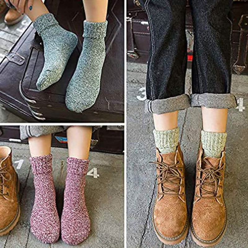 5-Pair: Women's Winter Socks Gift Box Free Size Thick Wool Soft Warm Casual Socks Women's Shoes & Accessories - DailySale
