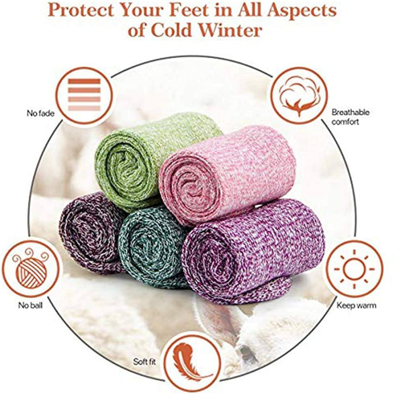 5-Pair: Women's Winter Socks Gift Box Free Size Thick Wool Soft Warm Casual Socks Women's Shoes & Accessories - DailySale