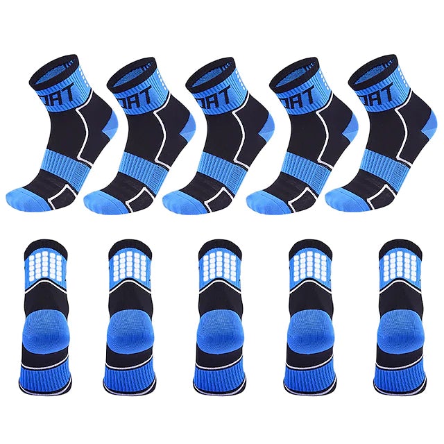 5-Pairs: Breathable Compression Socks Sports & Outdoors Blue - DailySale