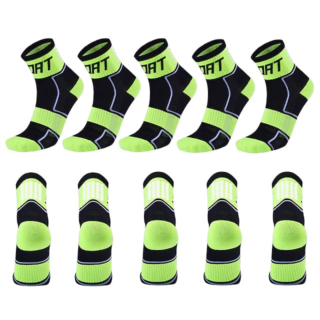 5-Pairs: Breathable Compression Socks Sports & Outdoors Green - DailySale
