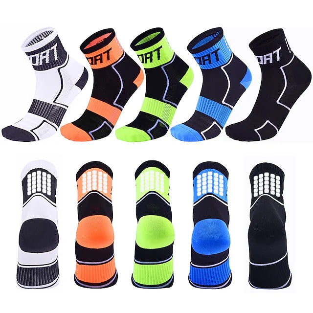5-Pairs: Breathable Compression Socks Sports & Outdoors Rainbow - DailySale