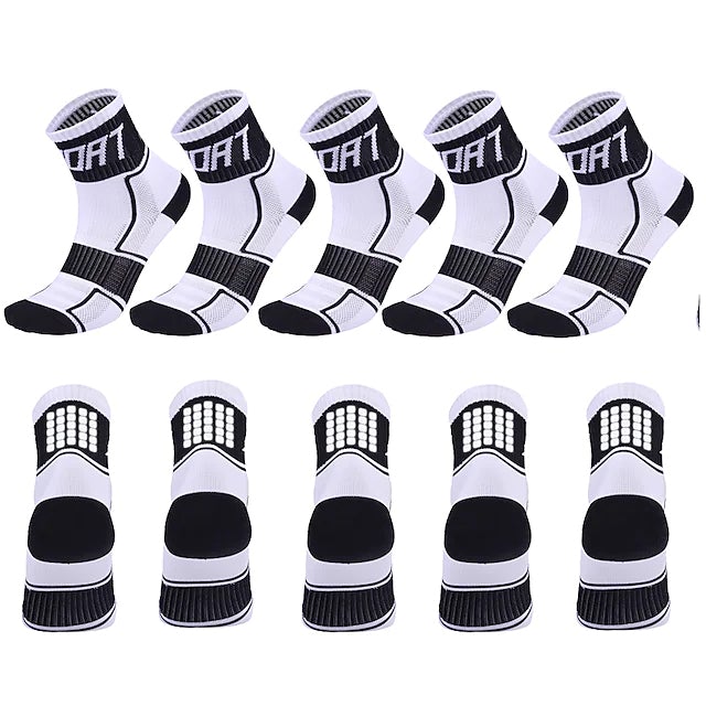 5-Pairs: Breathable Compression Socks Sports & Outdoors White - DailySale