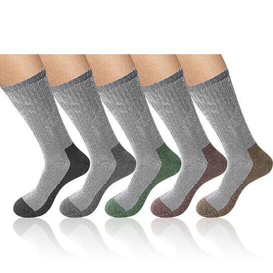 5-Pairs: Men's Warm Thick Merino Lamb Wool Socks for Winter Cold Weath