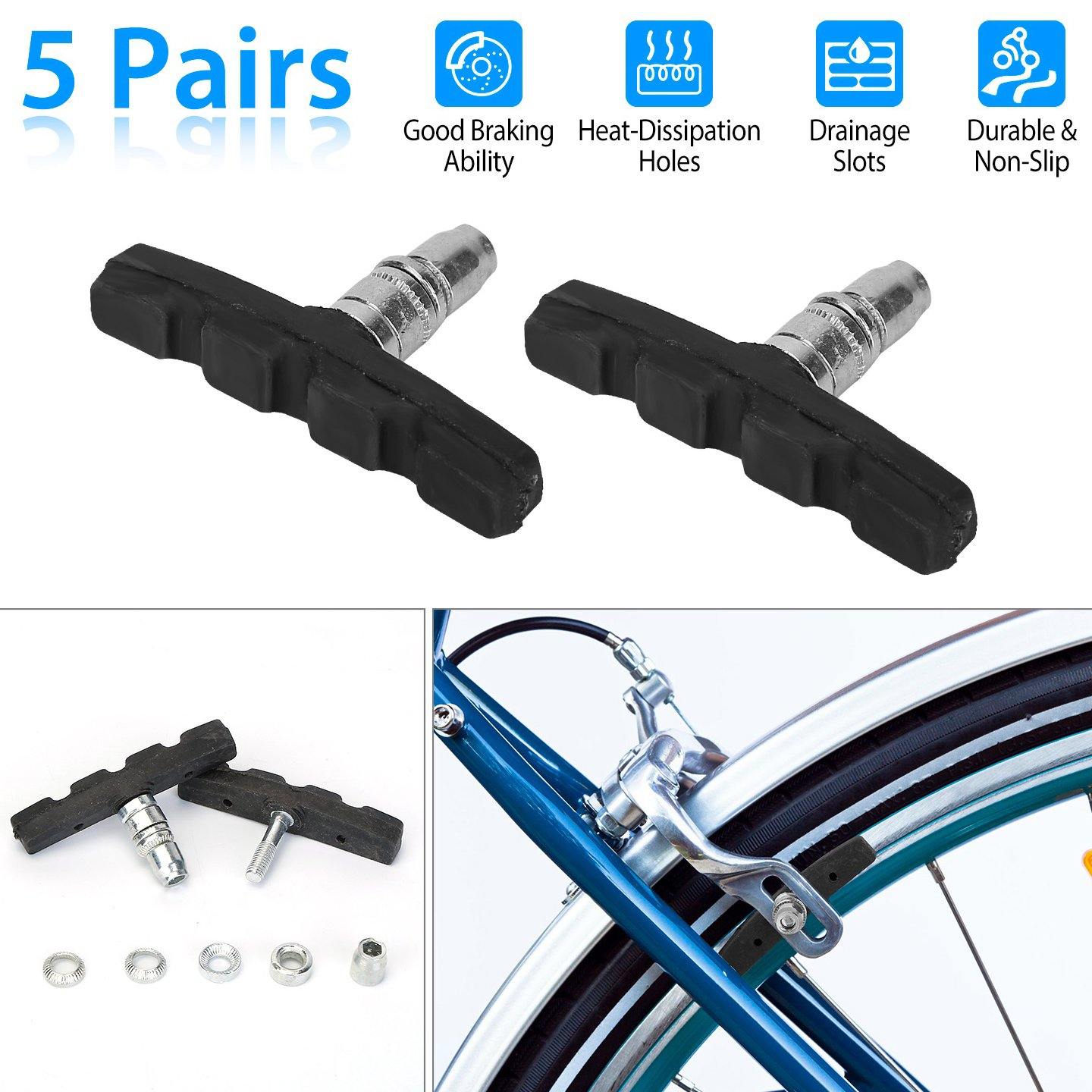 5-Pairs: V Bike Brake Pads Sports & Outdoors - DailySale