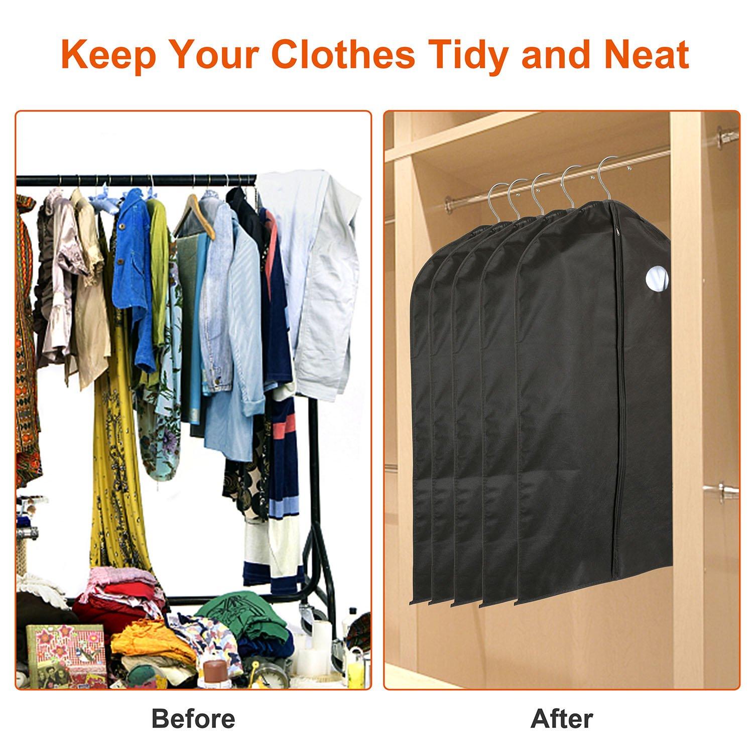 5-Piece: 39" Garment Bags Hanging Suit Bags Covers Bags & Travel - DailySale