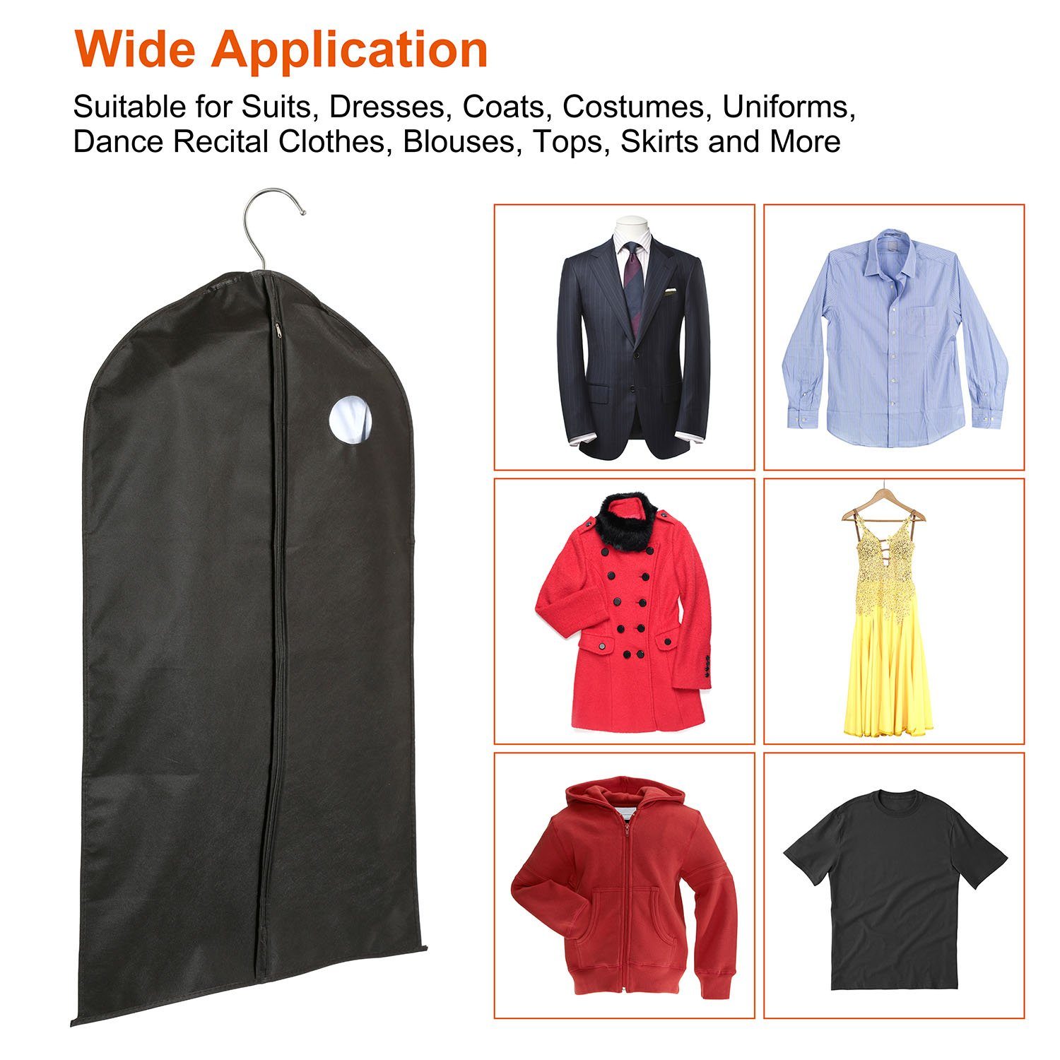 5-Piece: 39" Garment Bags Hanging Suit Bags Covers Bags & Travel - DailySale