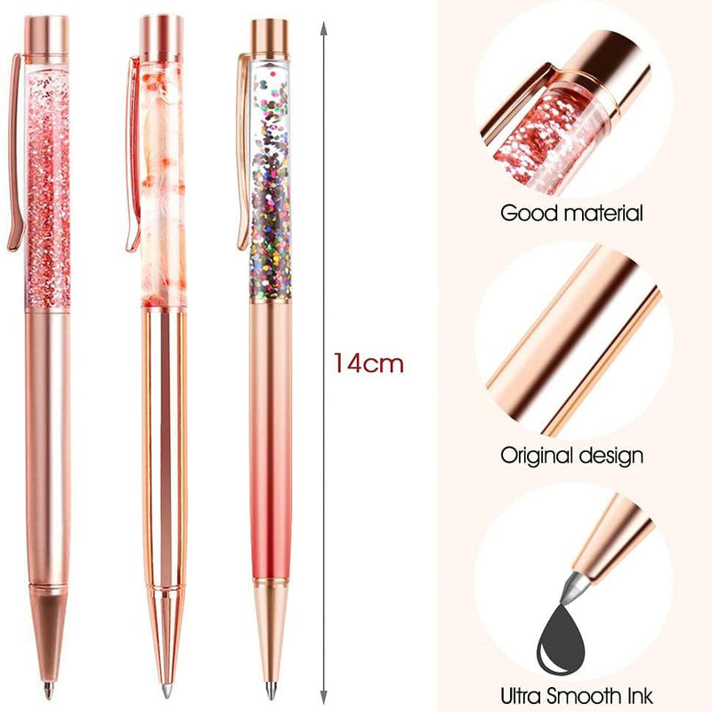 5-Piece: Bling Dynamic Liquid Ballpoint Pens Art & Craft Supplies - DailySale