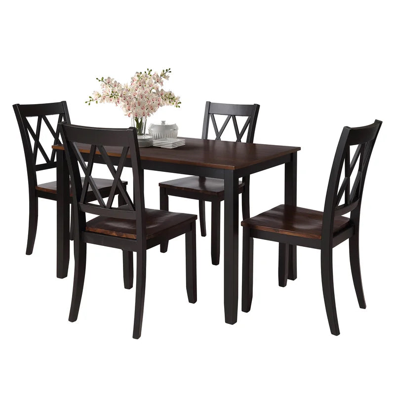 5-Piece: Dining Table Set Furniture & Decor Black - DailySale